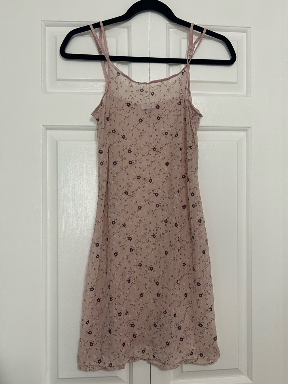 Vintage Y2K Suzy Shier Blush Pink Floral Sheer Nightie Double Adjustable Straps